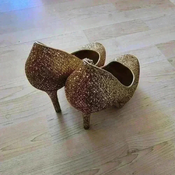 Bakers gold sparkle heels size 9 - Picture 2 of 7